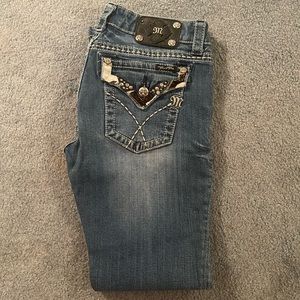 Cow Print Boot Cut Miss Me Jeans